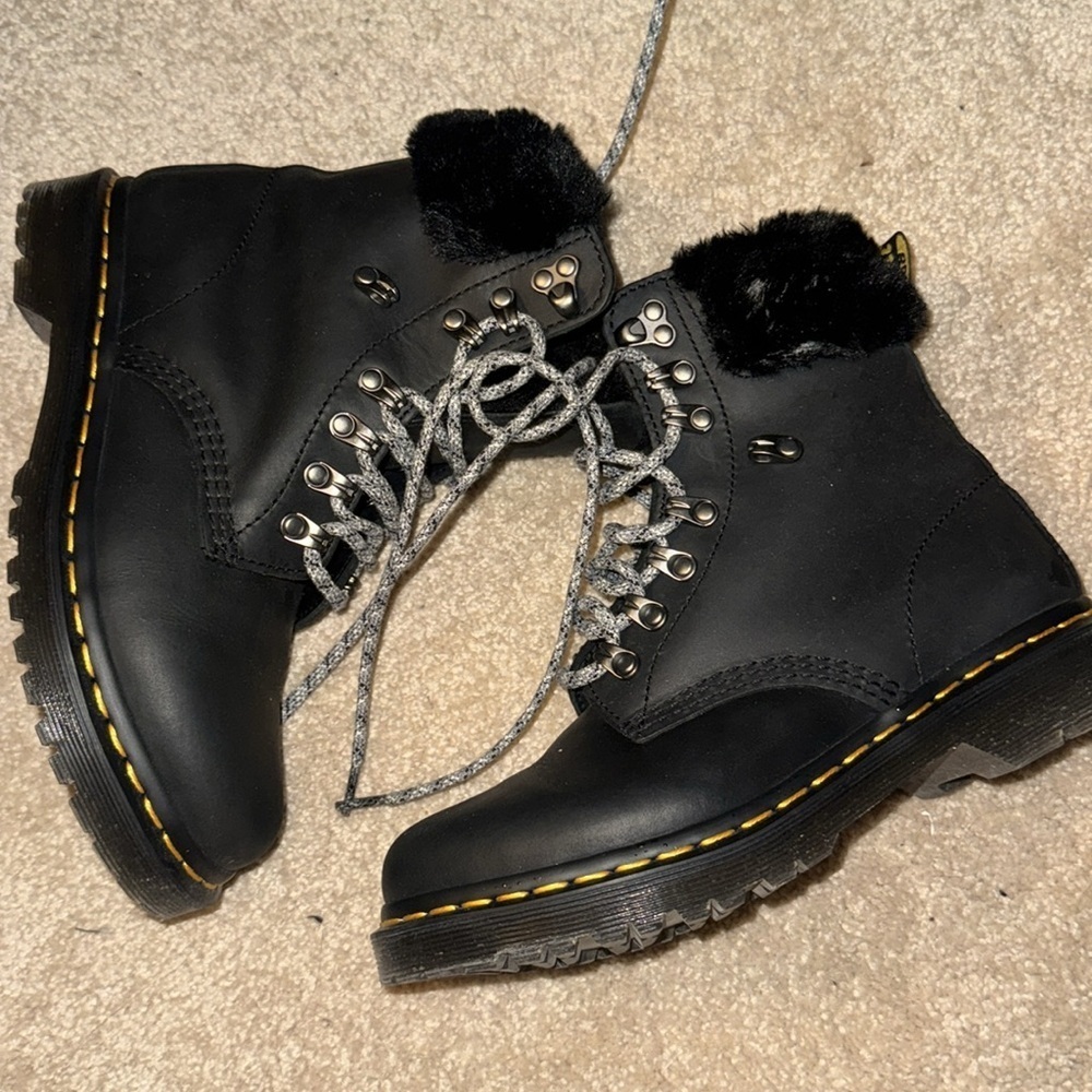 Dr. Martens Gender Inclusive 1460 Serena Faux Fur Lined Boot - Picture 3 of 6